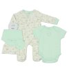 J13912: Baby Mint Teddy Waffle Fabric 5 Piece Net Bag Gift Set (0-9 Months)